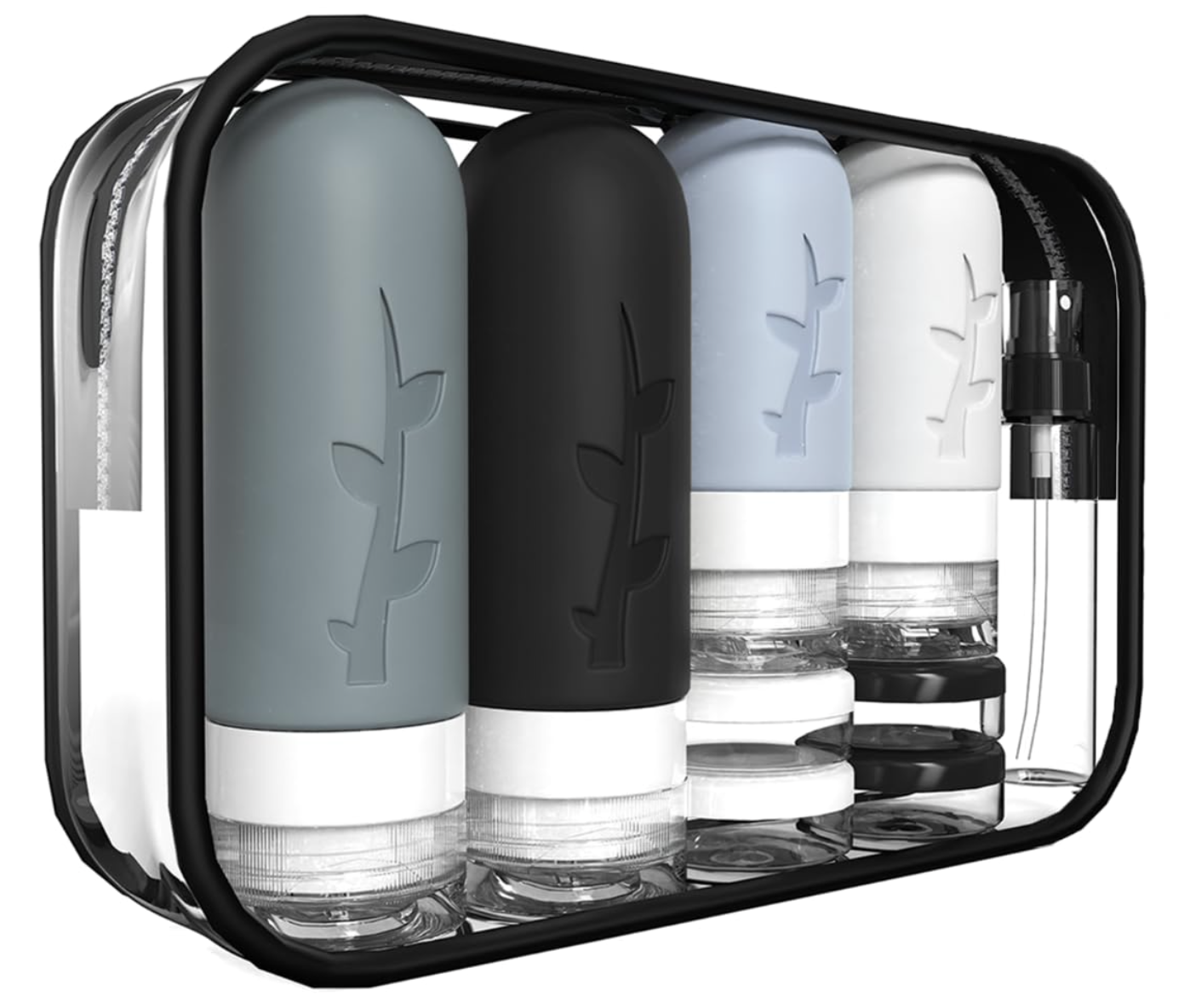 TSA-approved silicone travel bottles set for toiletries and liquids